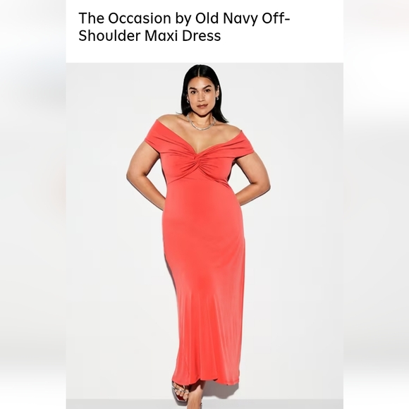 Old Navy Dresses & Skirts - NWT Old Navy Vibrant Coral Off-Shoulder Maxi Dress